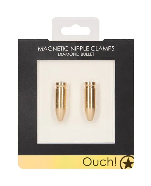 Shots America Vibrators Shots Ouch Diamond Bullet Magnetic Nipple Clamps