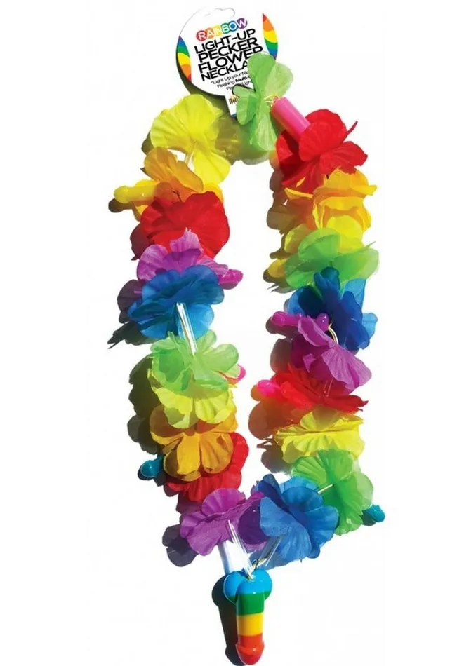 Dildos Rainbow Rainbow Light Up Pecker Flower Necklace