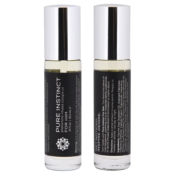 Pure Instinct Female Sex Toys Pheromone Cologne Oil RollOn For Him 34oz 10mL