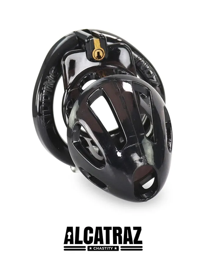 0862AR Man Whore Locking Black Chastity Cock Cage Medium Base Ring Aria Male Sex Toys