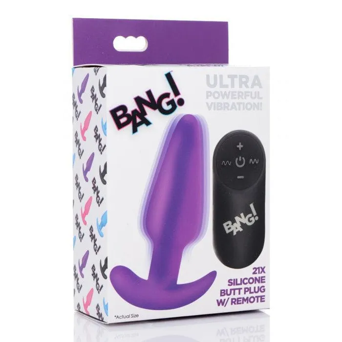 21x Silicone Butt Plug With Remote Purple XR Brands Anal 21x Silicone Butt Plug With Remote Purple XR Brands Anal