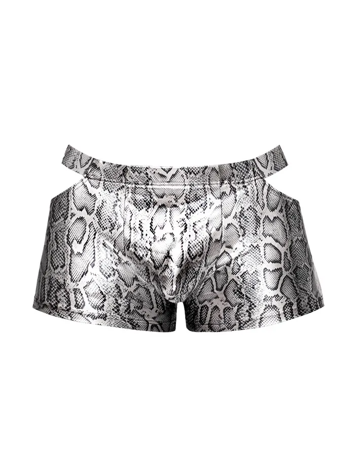 Anal snaked Pouch Short XLarge Silverblack Male Power Anal snaked Pouch Short XLarge Silverblack Male Power