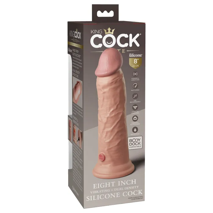 Dildos Pipedream King Cock Elite 8 Inch Vibrating Silicone Dual Density Cock Light Dildos Pipedream King Cock Elite 8 Inch Vibrating Silicone Dual Density Cock Light