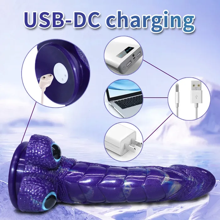  Female Sex Toys SciFi Dragon Scale Dildo with Vibrator