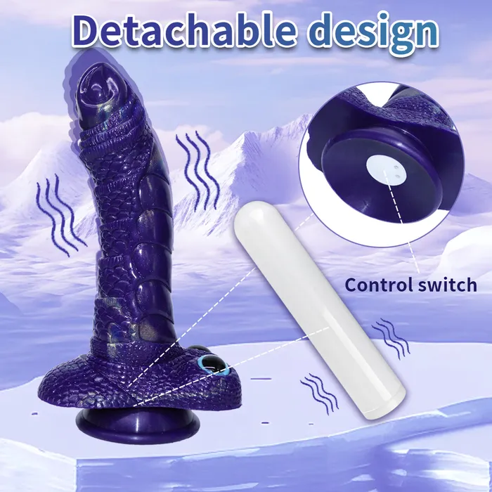  Female Sex Toys SciFi Dragon Scale Dildo with Vibrator